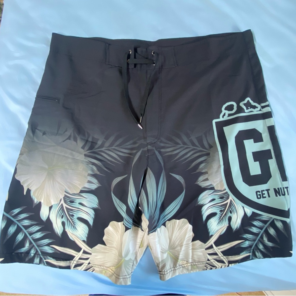 White Hibiscus swim shorts